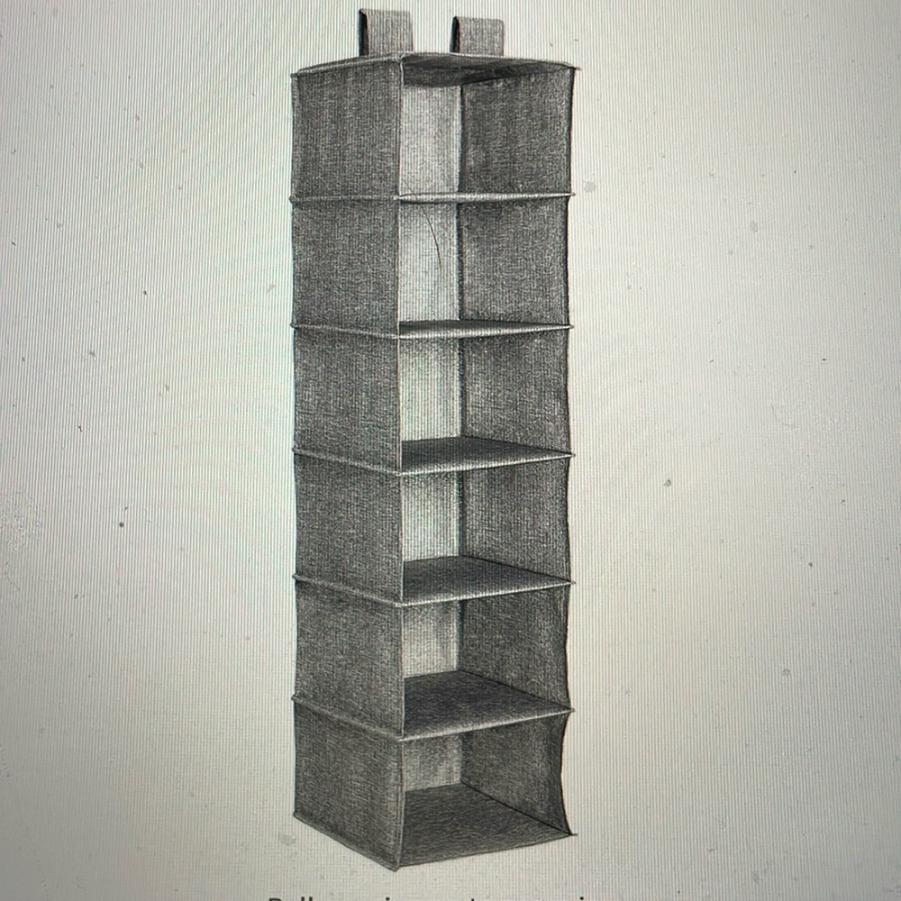 Amazon Basics Hanging Closet Shelf 6 Tier Heather Grey
